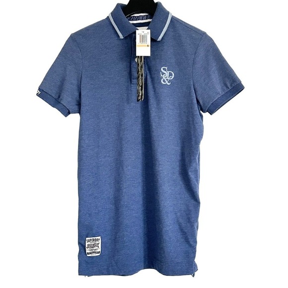 Superdry Other - Superdry Men's S & D Logo Blue Short Sleeve Classic Polo Shirt Size S NWT $60